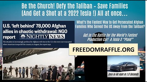 Rescue Trapped Afghan Allies From The Taliban - And Win a Tesla S "Plaid" While You're Helping!