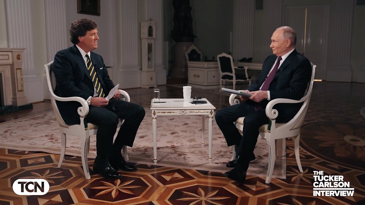 Tucker Carlson haastattelee Vladimir Putinia Moskovassa 6 helmikuuta 2024 (Suomiteksti YouTube-kääntäjä)