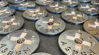 Artist creates X Games medals with pieces of aspen wood
