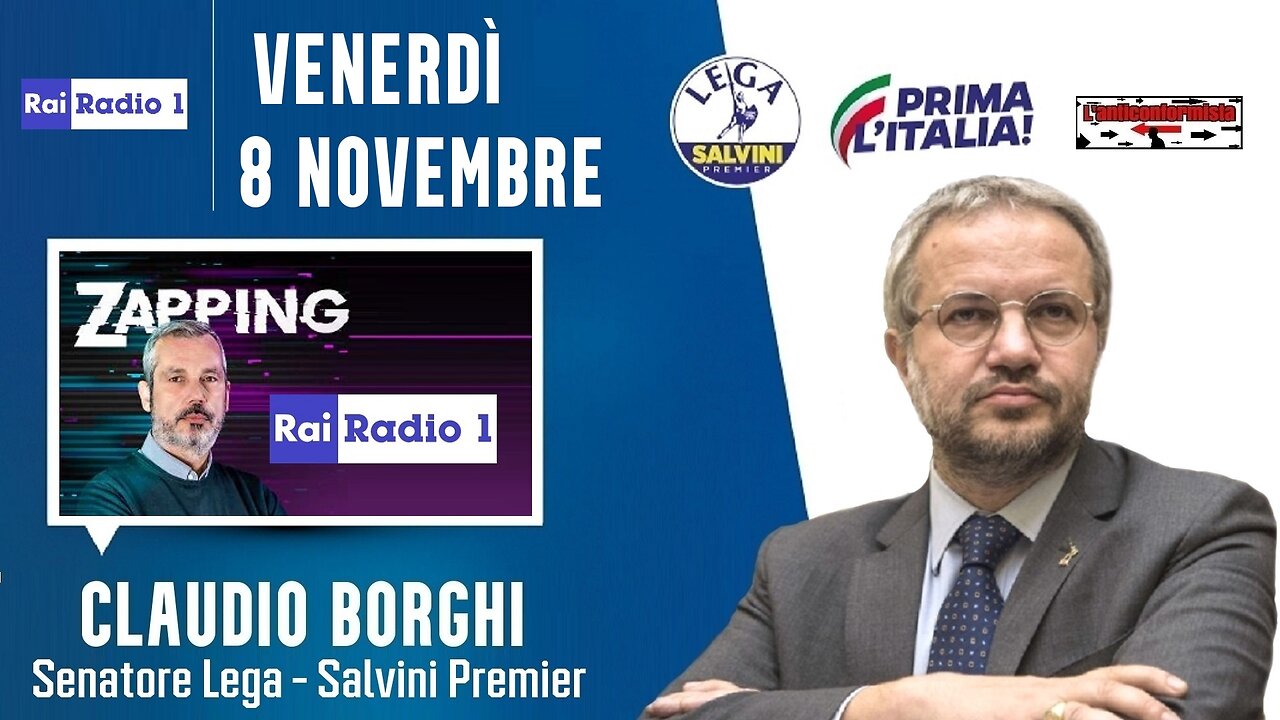 🔴 Intervista radiofonica al Sen. Claudio Borghi a Zapping su Radio1Rai (08.11.2024)