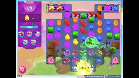 Candy Crush Level 2555 Audio Talkthrough, 3 Stars 0 Boosters