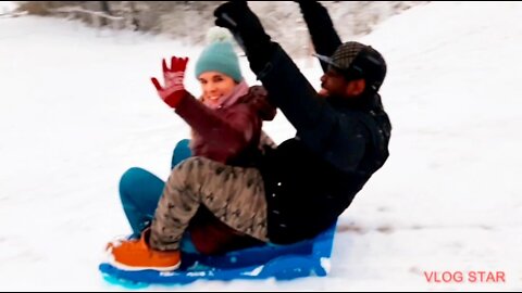 😳Sledding in April🛷😁👍