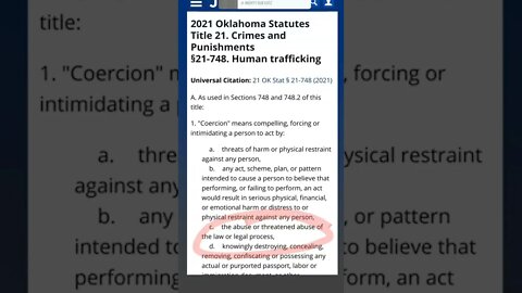 In violation of your State Constitution Oath. You commited Human Trafficking!