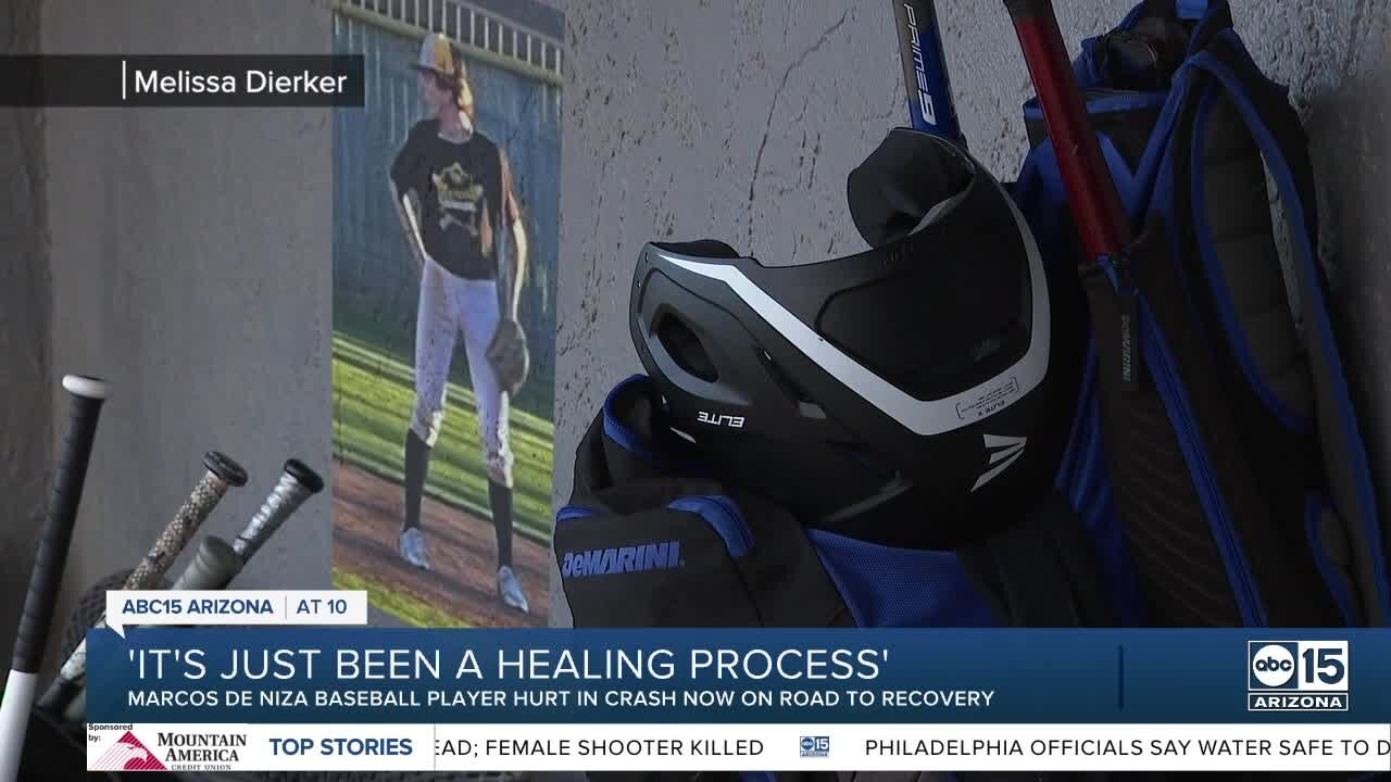 Marcos De Niza High School baseball player inspires his team while recovering from crash