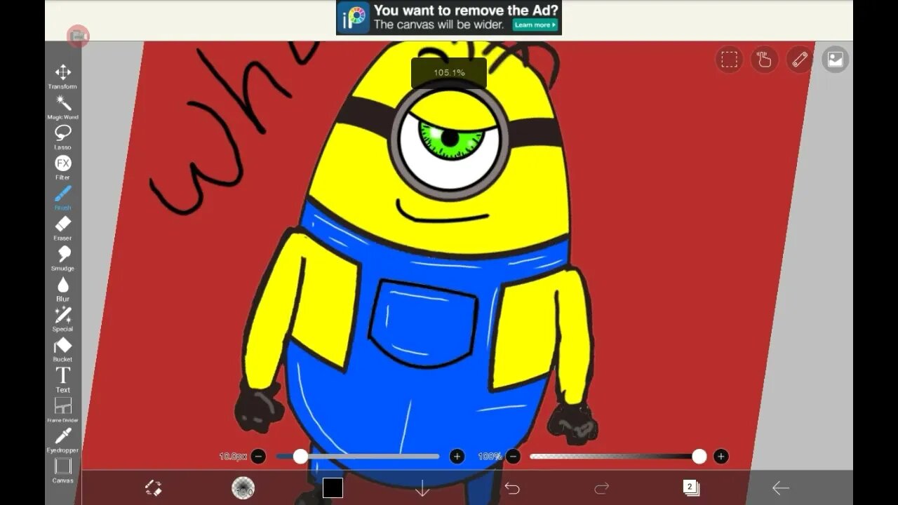 DRAW A MINION ON TABLETTE DRAW APP NO!!! STYLET