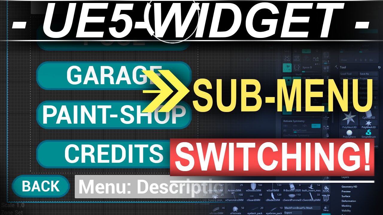 Unreal5 Blueprints: Widget-UI Menu-Swap (Button Triggers!!)