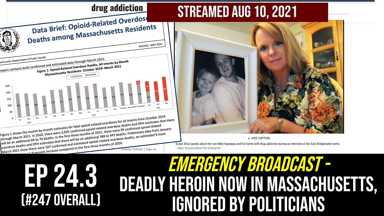 Ep 24.3 (#247) Emergency Broadcast: Deadly heroin NOW in Mass, ignored by politicians (Aug 10 2021)