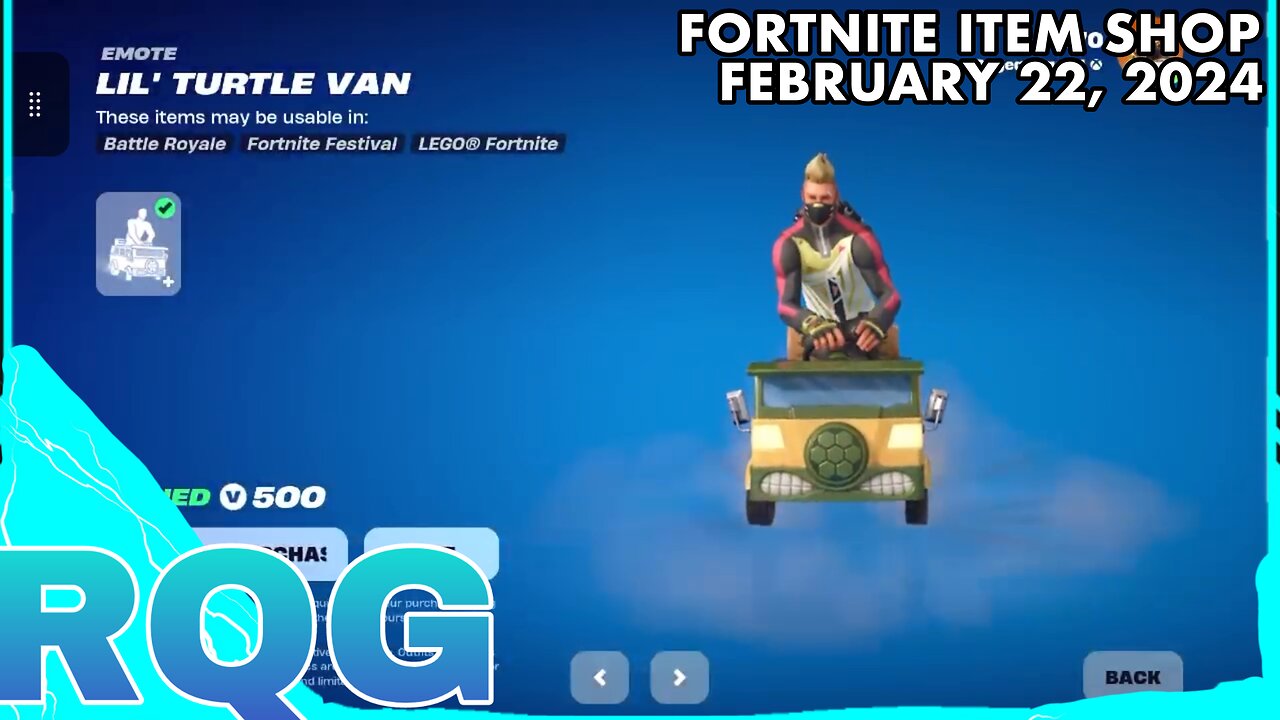 “NEW” LIL’ TURTLE VAN EMOTE IS HERE! FORTNITE ITEM SHOP (February 22, 2024)