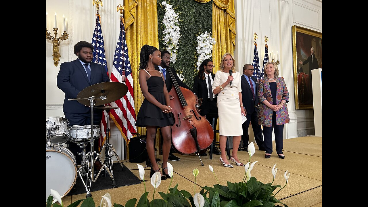 Hillary Clinton at an event honoring the 2023 Praemium Imperiale Laureates.