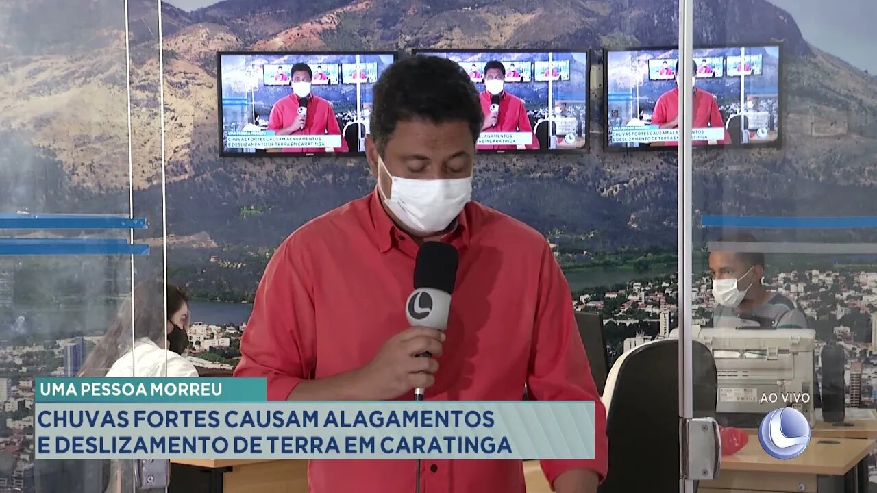 Uma pessoa morreu: chuvas fortes causam alagamentos e deslizamento de terra em Caratinga