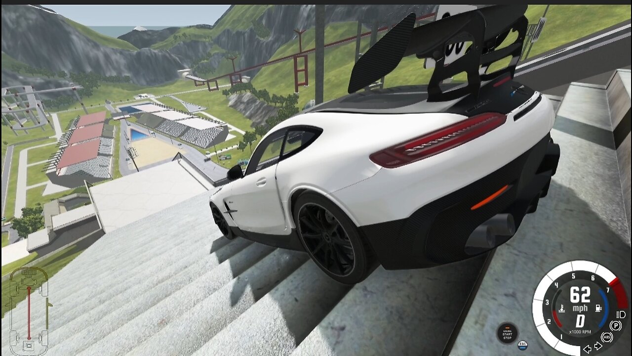 Car and Stairs Jump Down #67 😎 Beamng Drive Game 🚘🏁🛻 Car Crashes CLIP