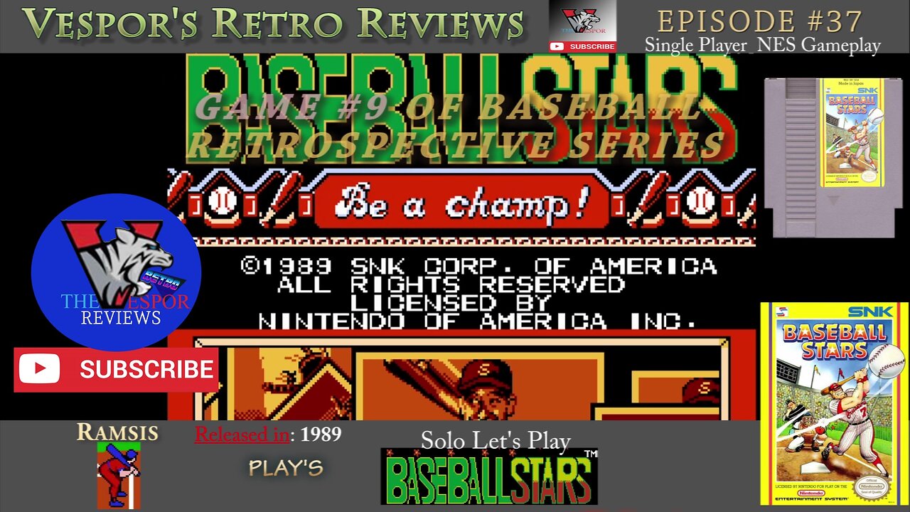 Solo Retro Let's Play | Baseball Stars (NES)| Baseball Retrospective 9 | 🕹️⚾ (w/ dual commentary)