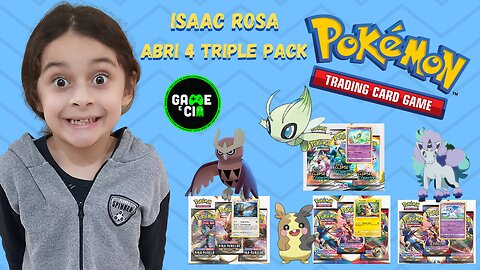 CARTAS POKEMON / ABRI 4 TRIPLE PACK / 1 FULL ART ULTRA RARA / 5 RARA