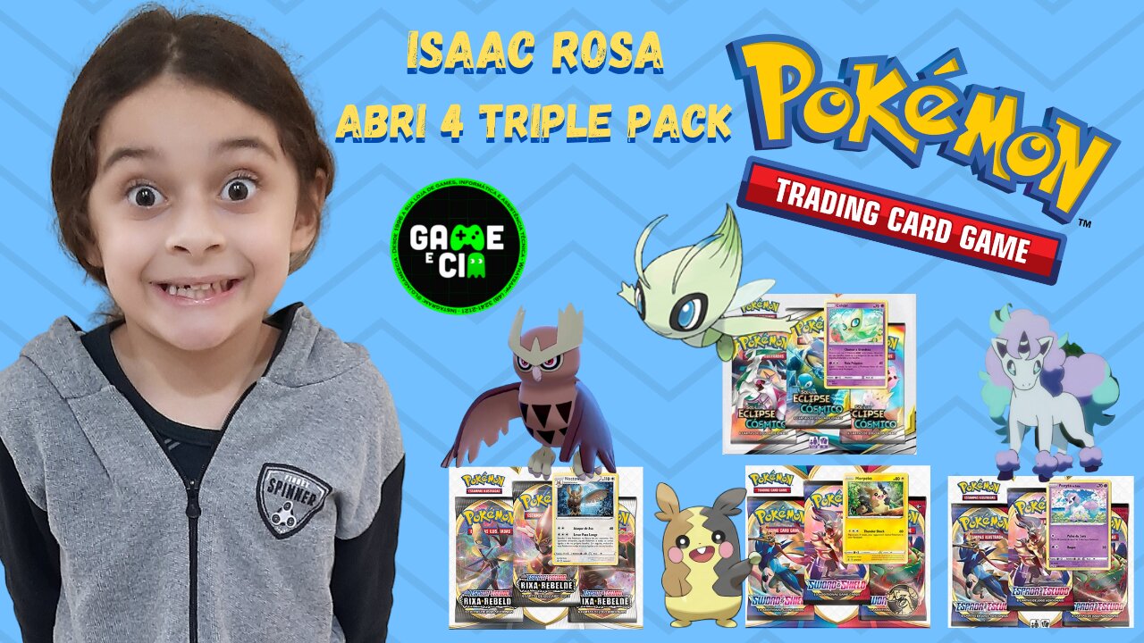 CARTAS POKEMON / ABRI 4 TRIPLE PACK / 1 FULL ART ULTRA RARA / 5 RARA