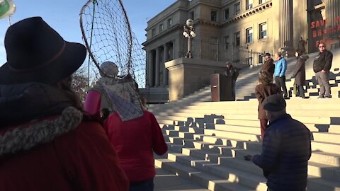 Rallying for salmon with the Shoshone-Bannock Tribe at the Idaho Capitol