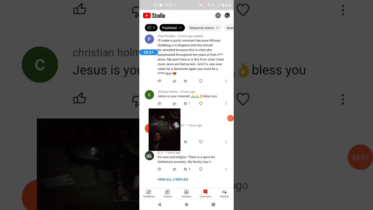 reacting to YouTube comments