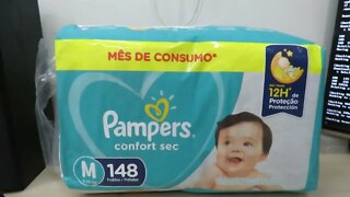 Fralda Pampers Confort Sec M 148 Unidades, Pampers