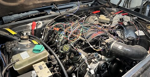 Volvo 940 Ls Swap Wagon, engine bay holley wiring clean up