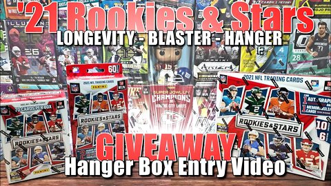 2021 Rookies & Stars Football Longevity, Blaster and Hanger Box | GIVEAWAY Entry Video -Shiny QB RCs