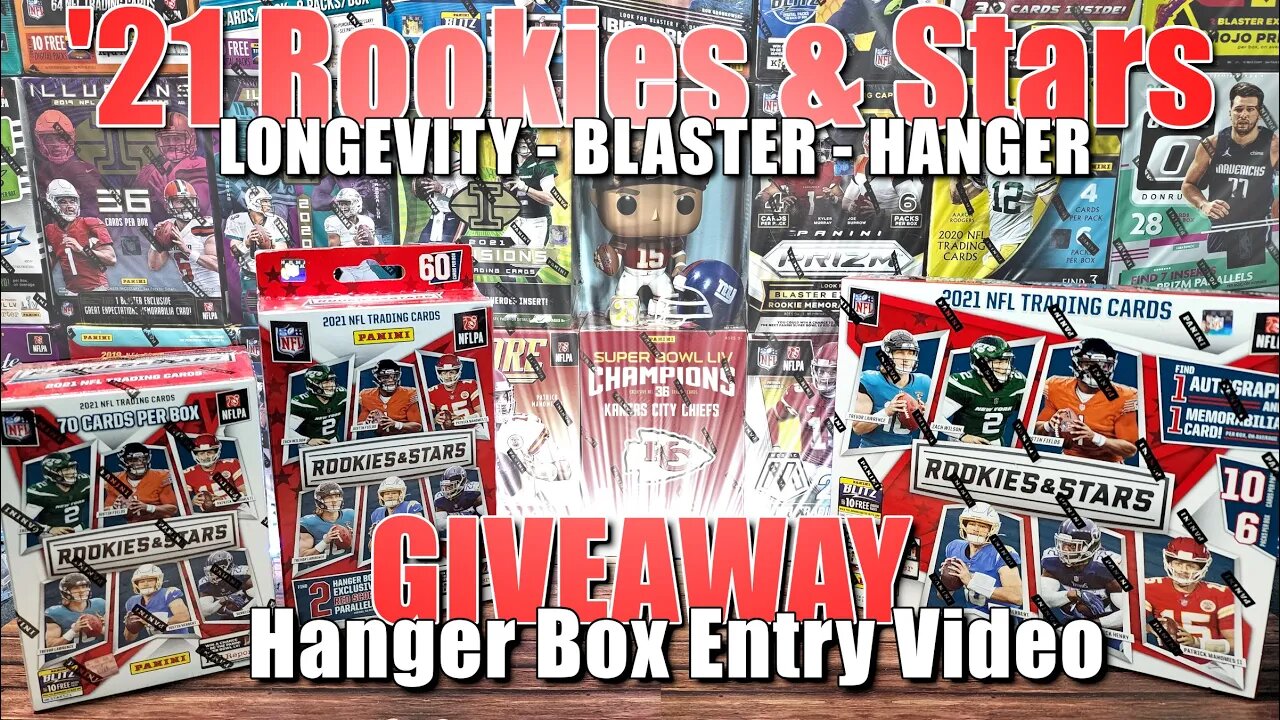 2021 Rookies & Stars Football Longevity, Blaster and Hanger Box | GIVEAWAY Entry Video -Shiny QB RCs