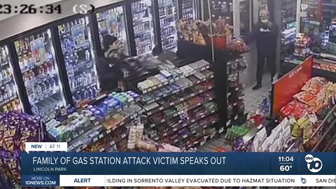 Family of gas station assault victim asks for public's help in finding attacker