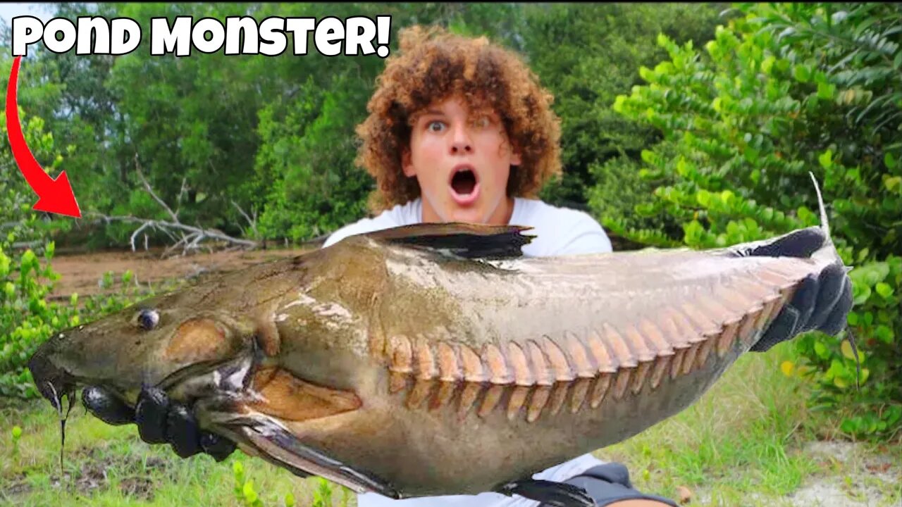 I Caught The POND MONSTER In The ABANDONED POND!