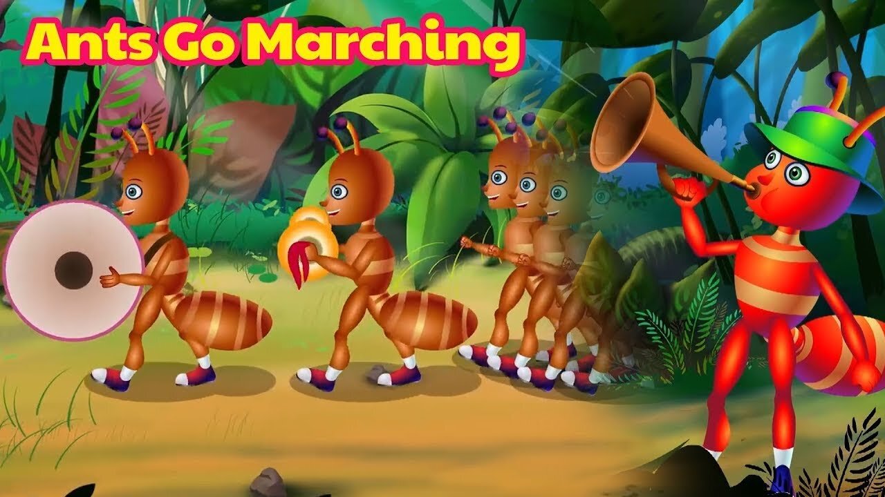 The Ants Go Marching || Nursery Rhymes || Kids Poem in English