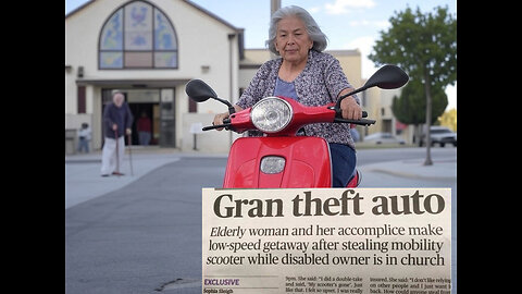 Grand Thef Auto; Grandma Steals Scooter Whilst Victim's In Church.