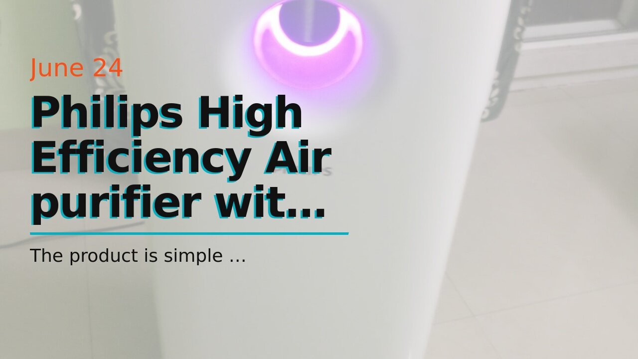 Philips High Efficiency Air purifier with Vitashield Intelligent Purification, removes 99.97% a...