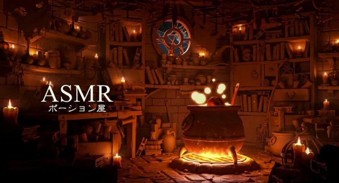 ASMR「魔法の薬屋」ポーション屋の、リラックスする環境音【作業用BGM】