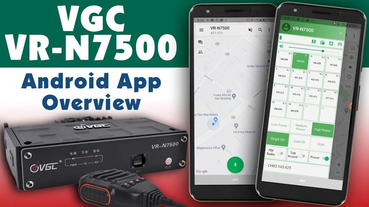 Android App Overview For VGC VR-N7500 Mobile Amateur Radio