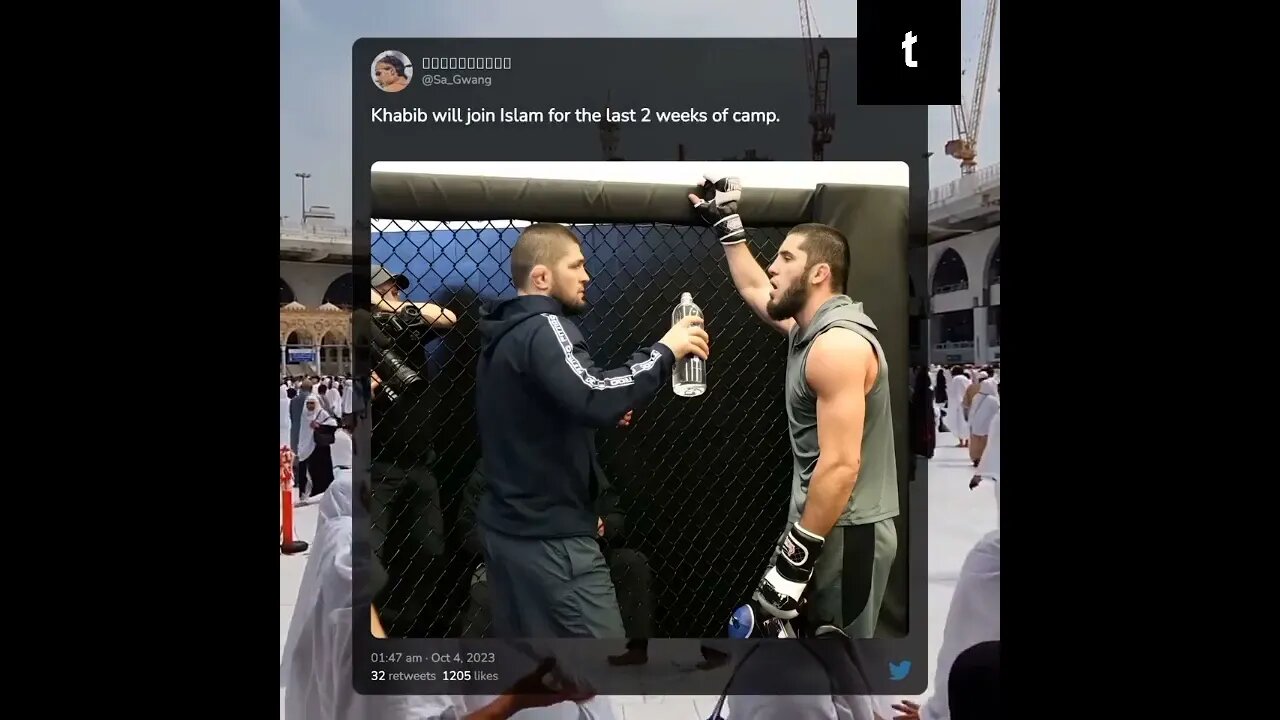 Khabib will join Islam for the last 2 weeks of camp