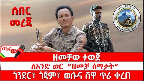 ሰበር መረጃ፦ ዘመቻው ታወጀ፤ ለአንድ ወር የሚቆይ "ዘመቻ ሰማዕታት"… ጎንደር ጎጃም ወሎና ሸዋ ጥሪ ቀረበ