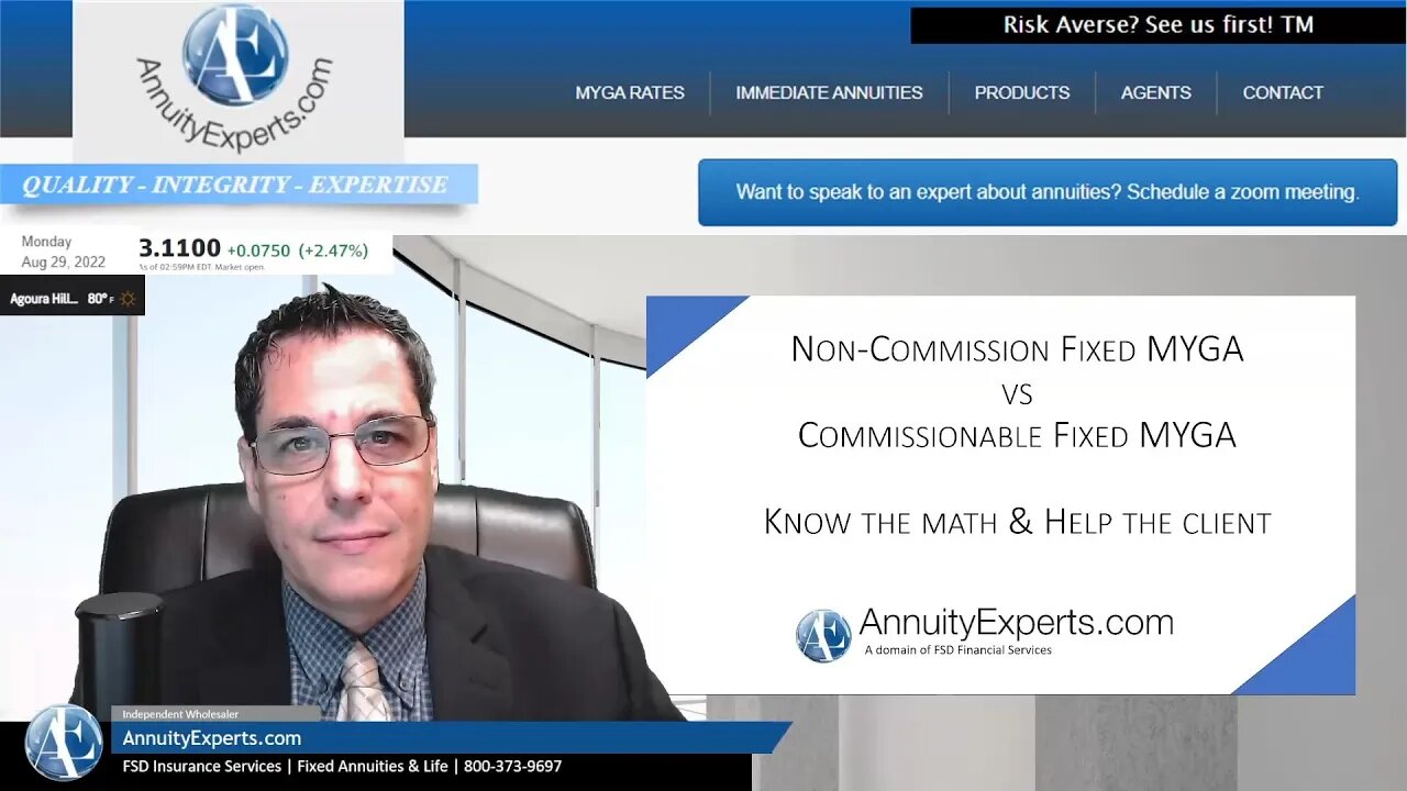 Non Commission MYG Annuities vs Fully commission MYG Annuities | Know the math & Help your clients!