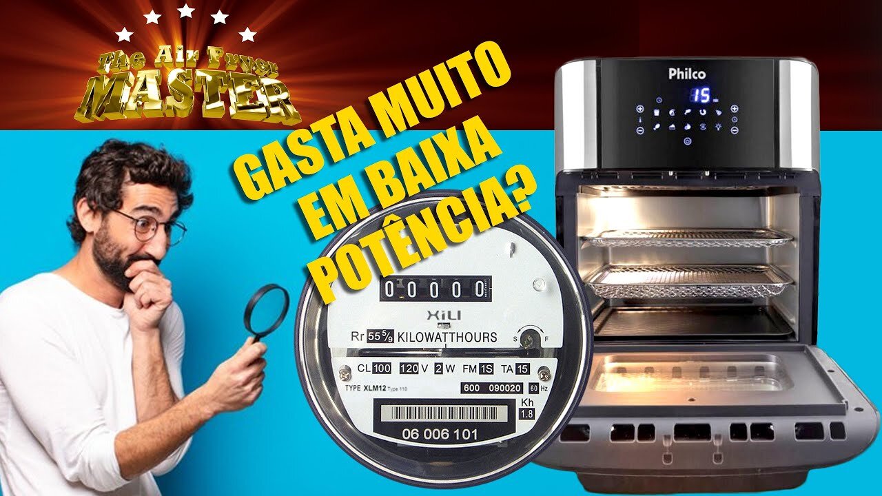 COMO CALCULAR O CONSUMO DA FRITADEIRA SEM ÓLEO AIR FRYER EM BAIXA POTÊNCIA?