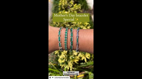 Colombian emerald tennis dangle gold bracelets for Taurus May baby’s and Mother’s Day