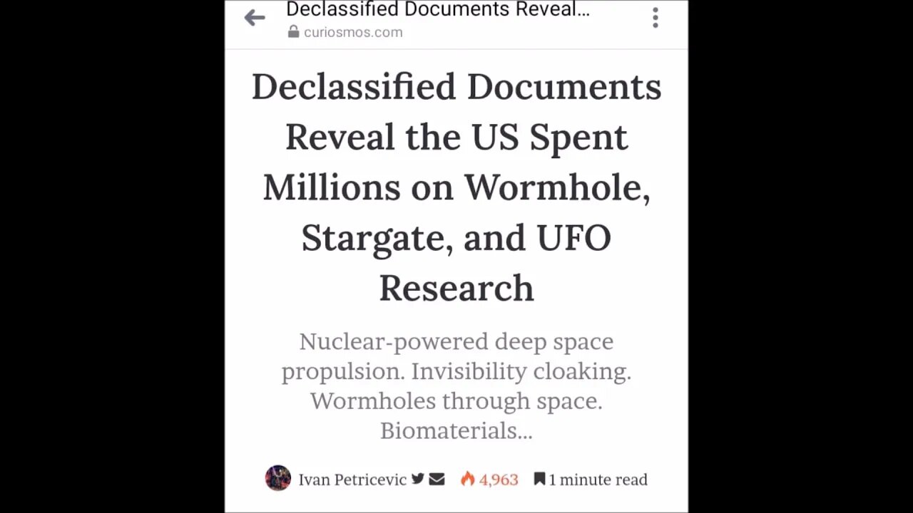 Declassified Documents On Government Research Into Stargates UFOS And Wormholes Paranormal News
