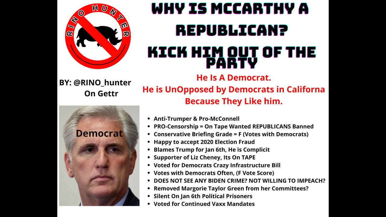 Kevin McCarthy - Kick Him OUT of the REPUBLICAN Party