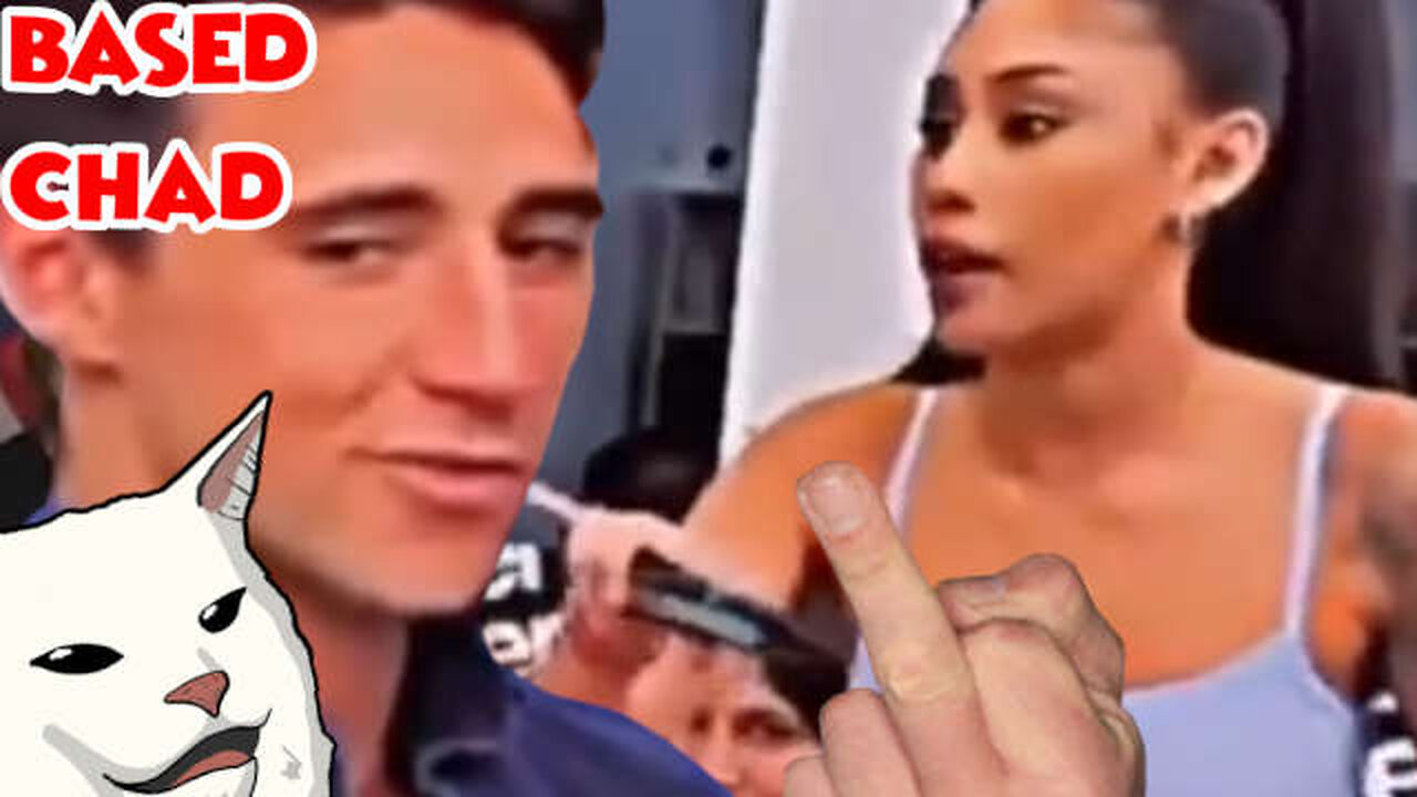 Based Chad Upsets Ugly Chick When He Says He Won't Bang A Transgender Woman