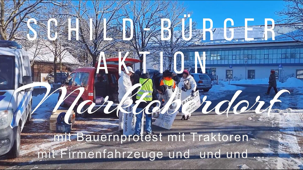 Schild-Bürger Aktion MARKTOBERDORF mit Bauern und Traktoren am 20. Januar 2024