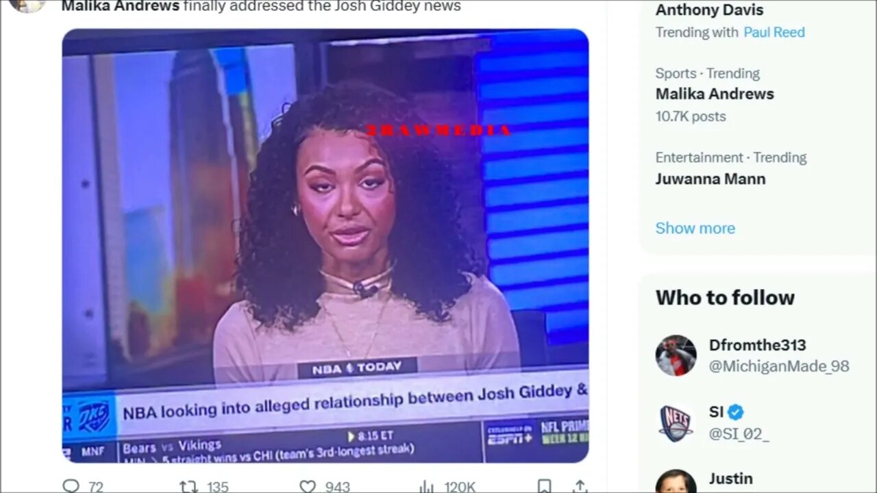 A MISERABLE LOOKING MALIKA ANDREWS FINALLY SPEAKS ON JOSH GIDDEY FOR 60 SECONDS