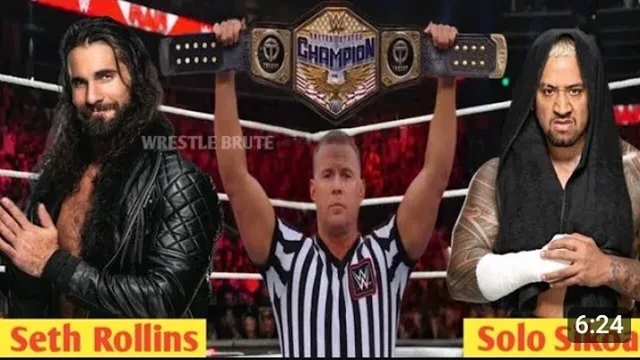 Wwe Raw/ Solo Sikaua Vs Seath Freeking Rollans/ wwe world hauawi Championship Match