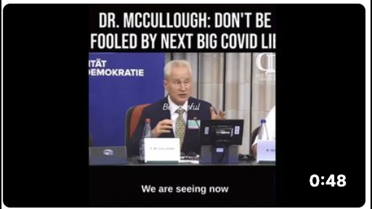 Dr. Mccullough Don't be Fooled by the next covid LIE