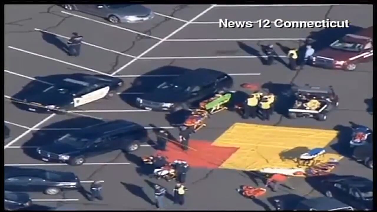 SANDY HOOK COVENANT; New Helicopter Footage, Dogs Searching Woods, EMS Tarps In Parking Lot - 2014