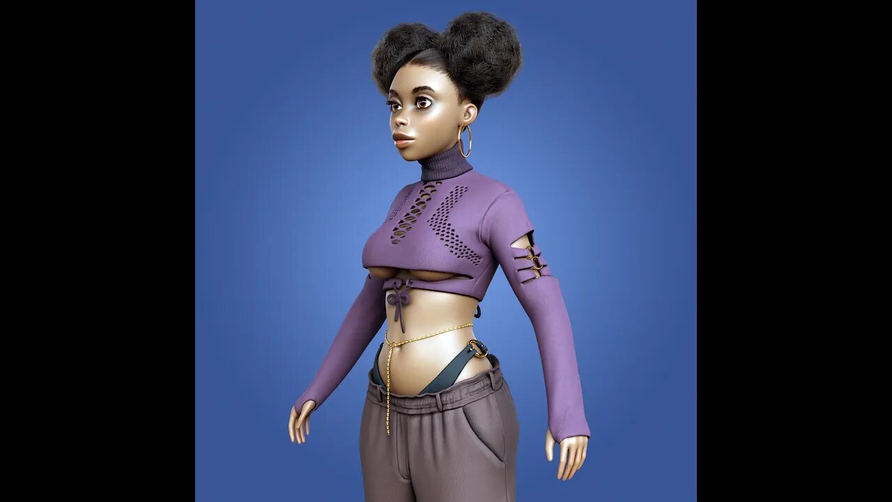 stylized 3d female character