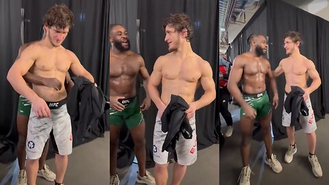 Aljamain Sterling and Movsar Evloev Talking About Their Fight Backstage at UFC 310