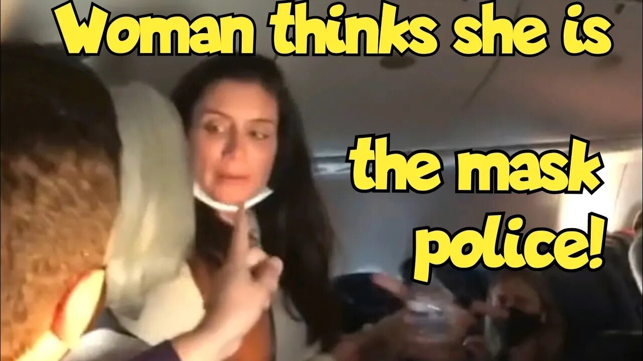 Woman thinks she is the mask police!