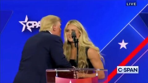 Trump Kiss Rejected by Woman at Sick CPAC Speech