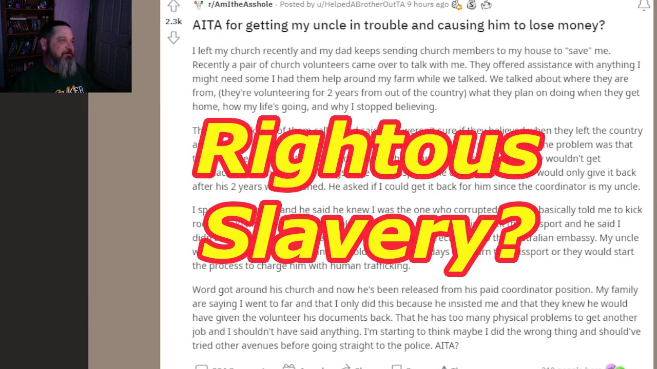 Is Slavery Bad Bro? AITA