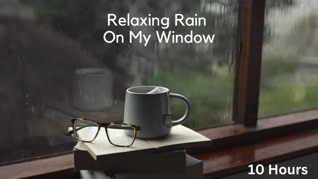 Rain Falling On Window 🌧️ Rainy Night with Cozy Ambience to read book, sleep, relax